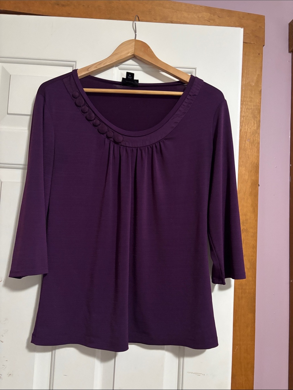 Purple 3/4 Sleeve Blouse